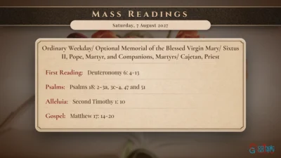 Daily Mass Readings – Saturday, 7 August 2027