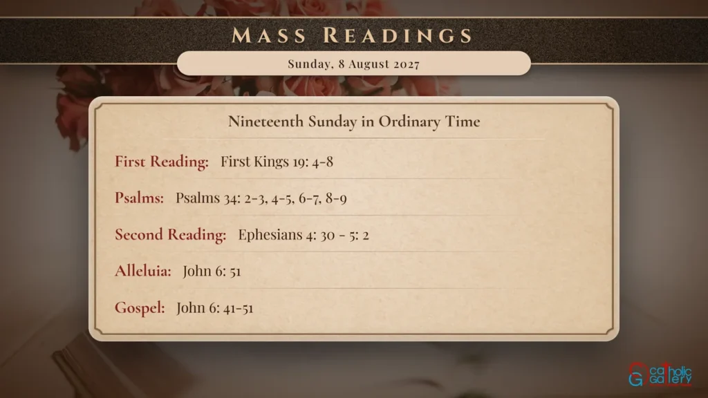 Daily Mass Readings Scripture Card – Sunday, 8 August 2027