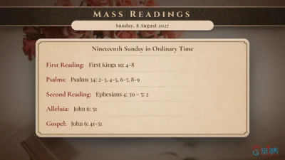 Daily Mass Readings – Sunday, 8 August 2027