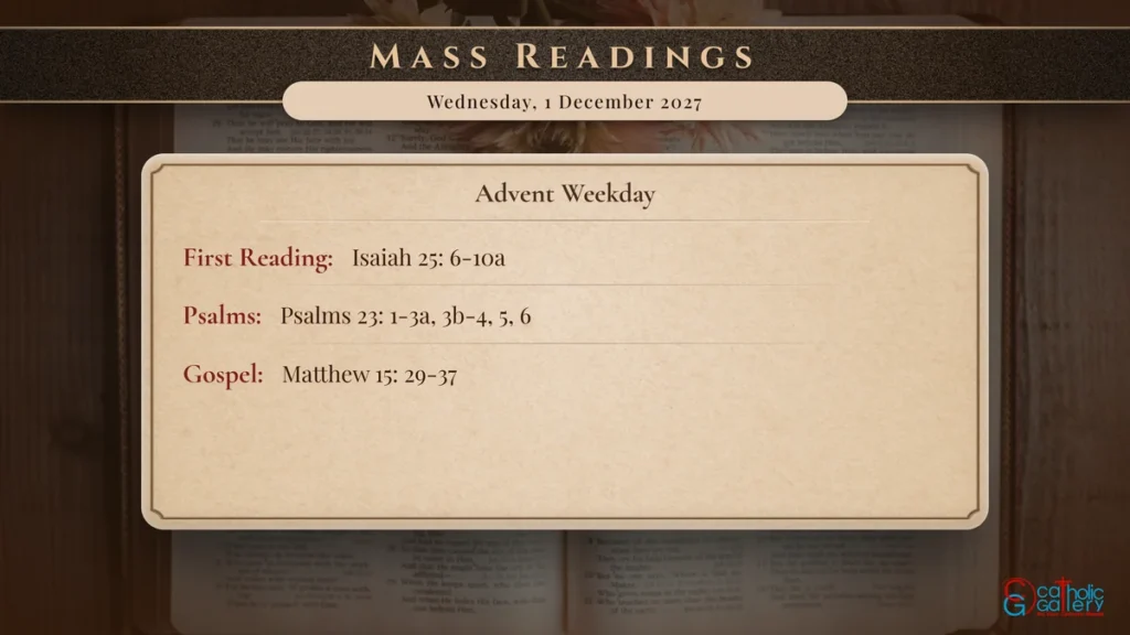 Daily Mass Readings Scripture Card – Wednesday, 1 December 2027