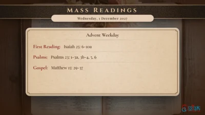 Daily Mass Readings – Wednesday, 1 December 2027