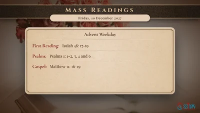 Daily Mass Readings – Friday, 10 December 2027