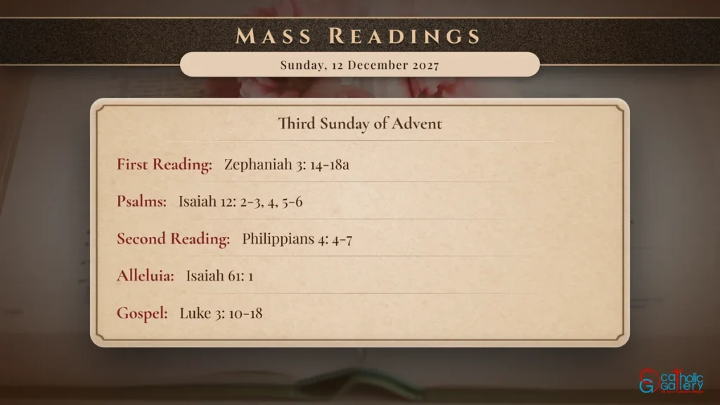 Daily Mass Readings Scripture Card – Sunday, 12 December 2027