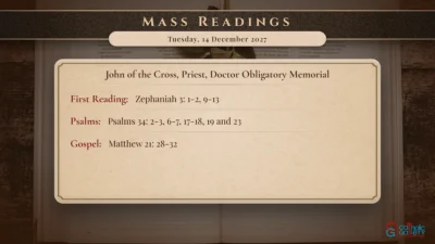 Daily Mass Readings – Tuesday, 14 December 2027