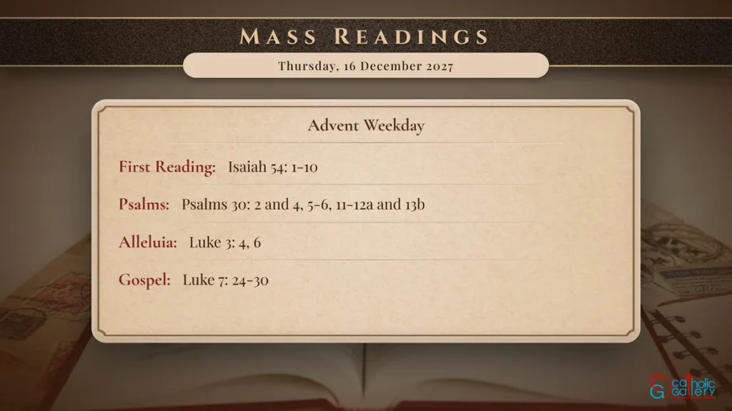 Daily Mass Readings Scripture Card – Thursday, 16 December 2027