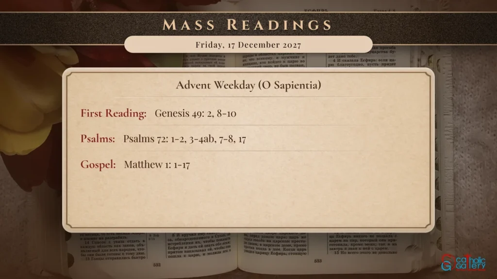 Daily Mass Readings Scripture Card – Friday, 17 December 2027