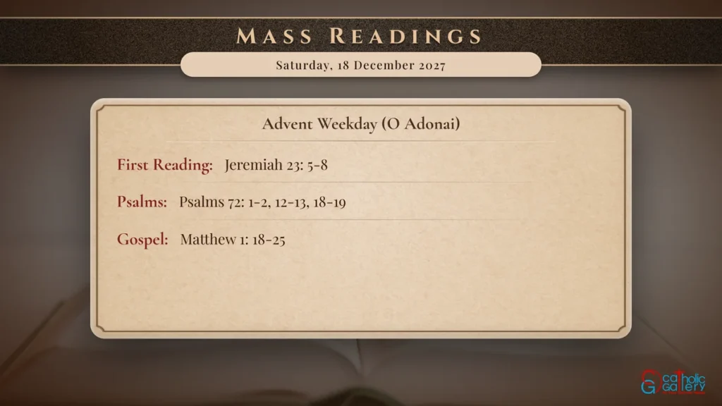 Daily Mass Readings Scripture Card – Saturday, 18 December 2027