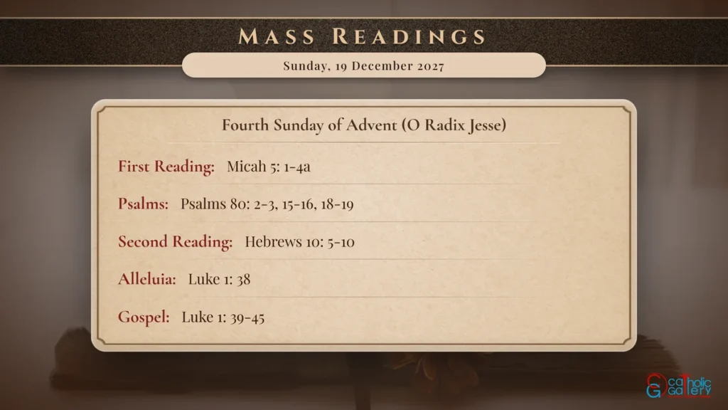 Daily Mass Readings Scripture Card – Sunday, 19 December 2027