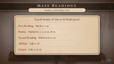 Daily Mass Readings – Sunday, 19 December 2027