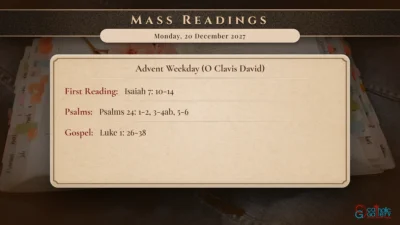 Daily Mass Readings – Monday, 20 December 2027