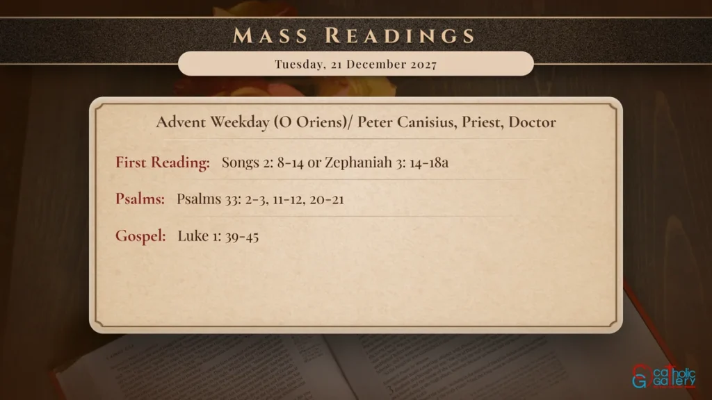 Daily Mass Readings Scripture Card – Tuesday, 21 December 2027