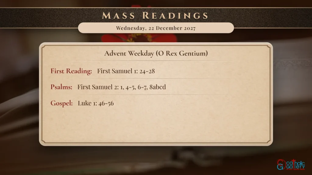 Daily Mass Readings Scripture Card – Wednesday, 22 December 2027