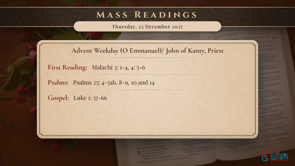 Daily Mass Readings Scripture Card – Thursday, 23 December 2027