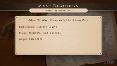 Daily Mass Readings – Thursday, 23 December 2027
