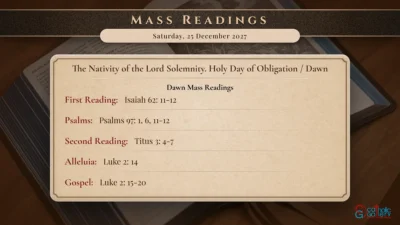 Daily Mass Readings – Saturday, 25 December 2027