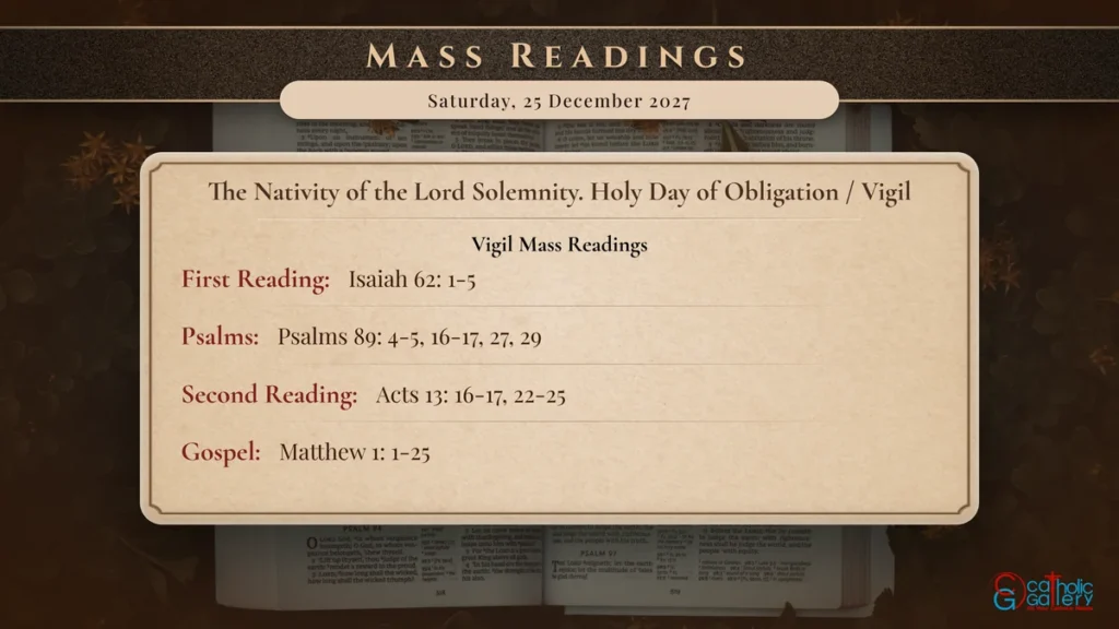 Daily Mass Readings Scripture Card – Saturday, 25 December 2027