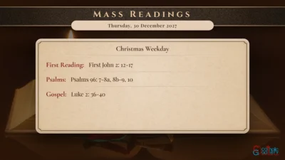 Daily Mass Readings – Thursday, 30 December 2027