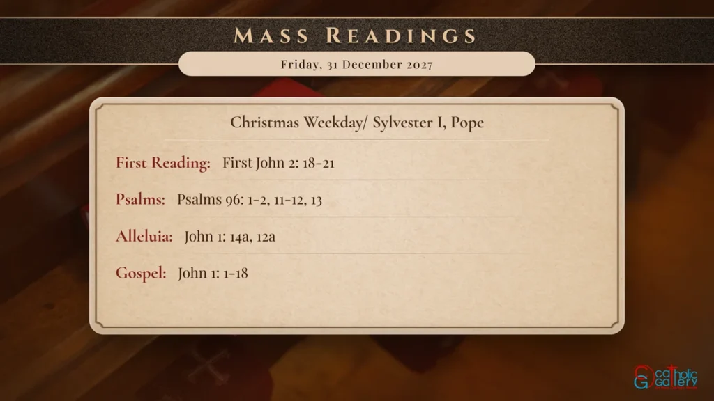 Daily Mass Readings Scripture Card – Friday, 31 December 2027