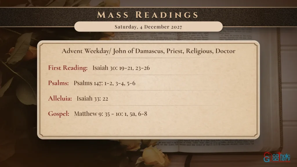 Daily Mass Readings Scripture Card – Saturday, 4 December 2027