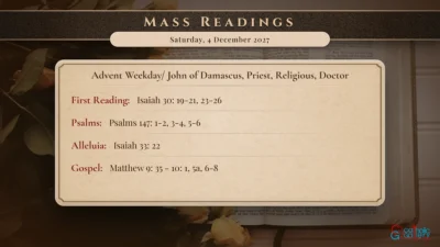 Daily Mass Readings – Saturday, 4 December 2027