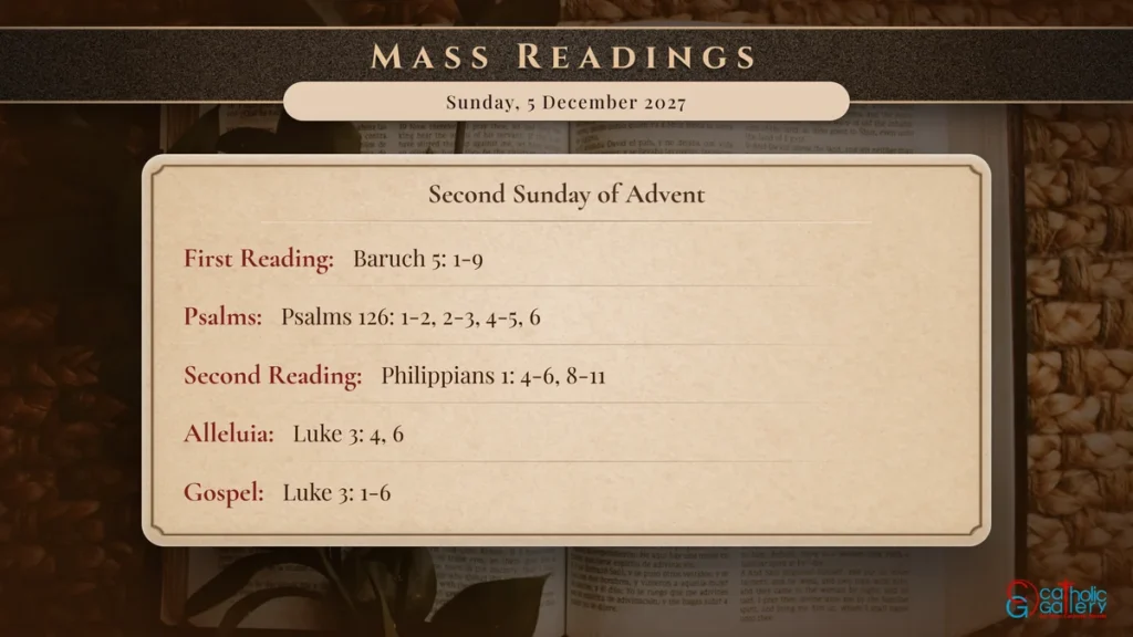 Daily Mass Readings Scripture Card – Sunday, 5 December 2027