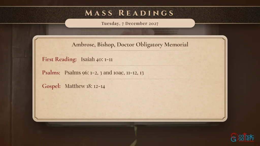 Daily Mass Readings Scripture Card – Tuesday, 7 December 2027