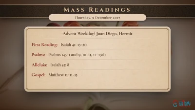 Daily Mass Readings – Thursday, 9 December 2027