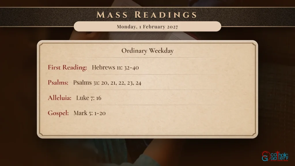 Daily Mass Readings Scripture Card – Monday, 1 February 2027