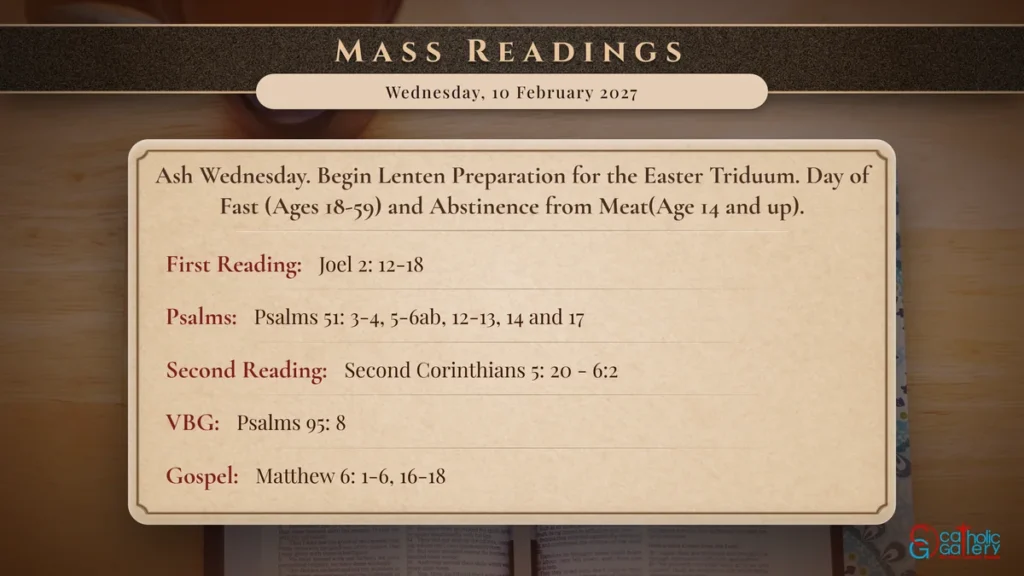 Daily Mass Readings Scripture Card – Wednesday, 10 February 2027