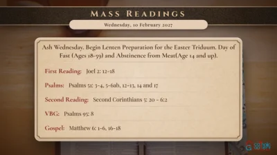 Daily Mass Readings – Wednesday, 10 February 2027