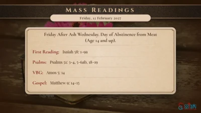 Daily Mass Readings – Friday, 12 February 2027