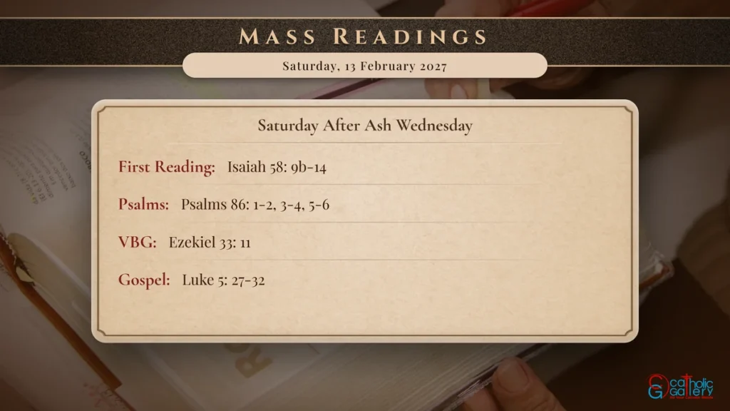 Daily Mass Readings Scripture Card – Saturday, 13 February 2027