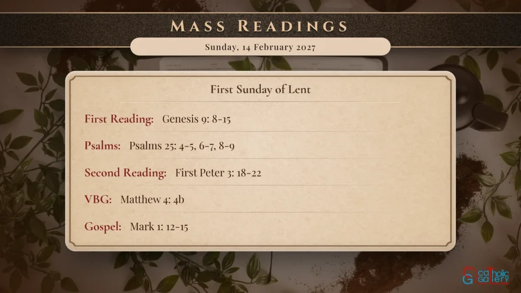 Daily Mass Readings Scripture Card – Sunday, 14 February 2027