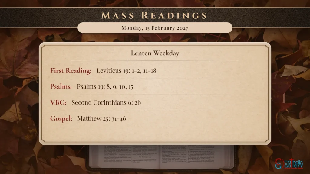 Daily Mass Readings Scripture Card – Monday, 15 February 2027