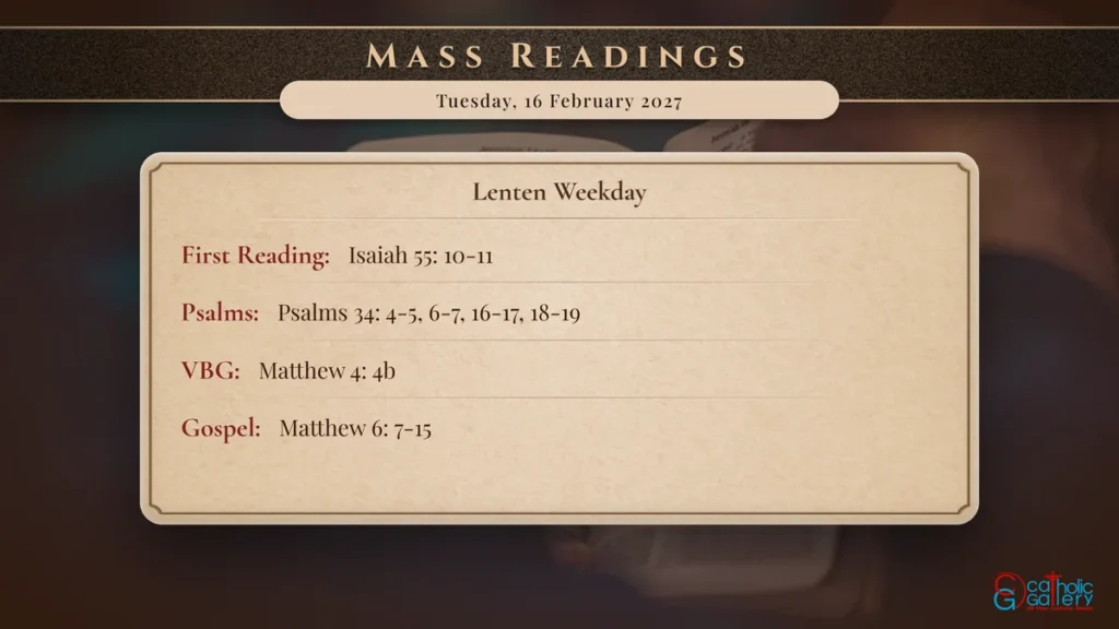 Daily Mass Readings Scripture Card – Tuesday, 16 February 2027