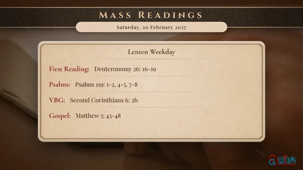 Daily Mass Readings Scripture Card – Saturday, 20 February 2027