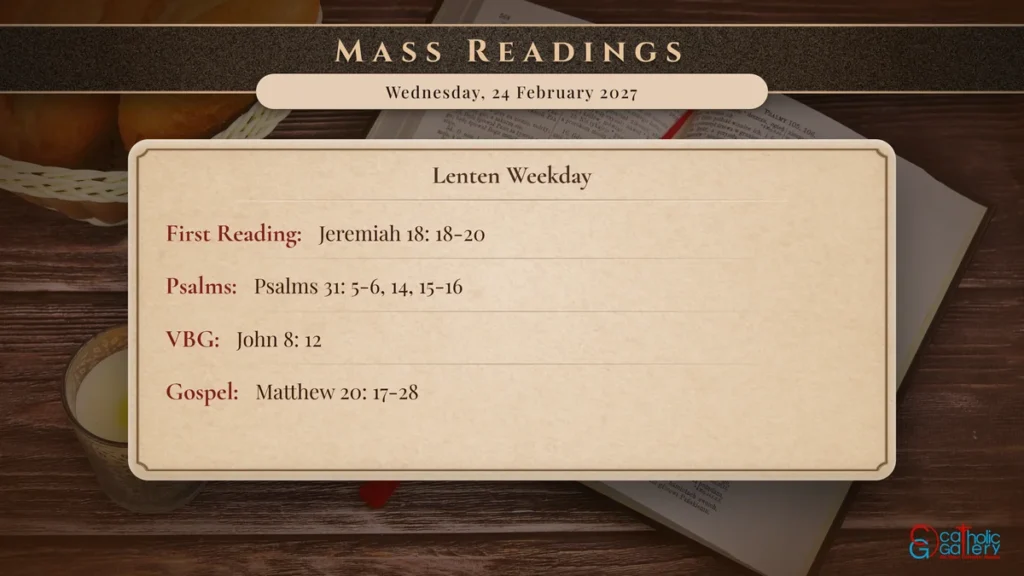 Daily Mass Readings Scripture Card – Wednesday, 24 February 2027