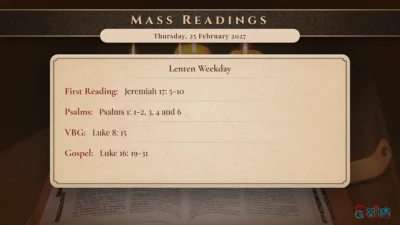 Daily Mass Readings – Thursday, 25 February 2027