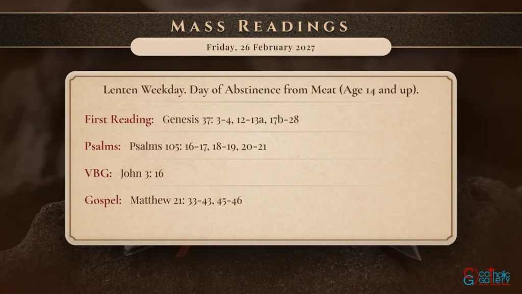 Daily Mass Readings Scripture Card – Friday, 26 February 2027