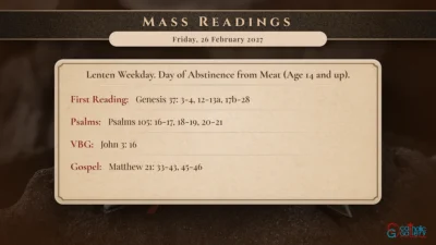 Daily Mass Readings – Friday, 26 February 2027