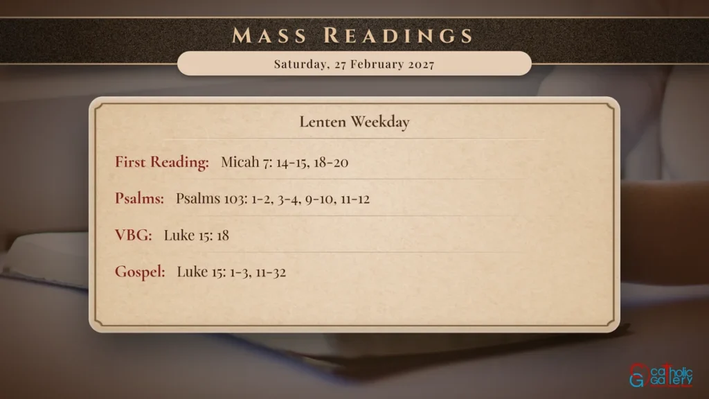 Daily Mass Readings Scripture Card – Saturday, 27 February 2027