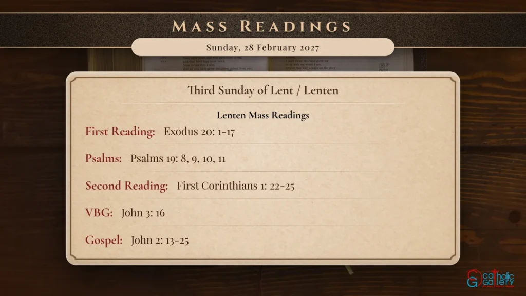 Daily Mass Readings Scripture Card – Sunday, 28 February 2027