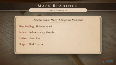 Daily Mass Readings – Friday, 5 February 2027