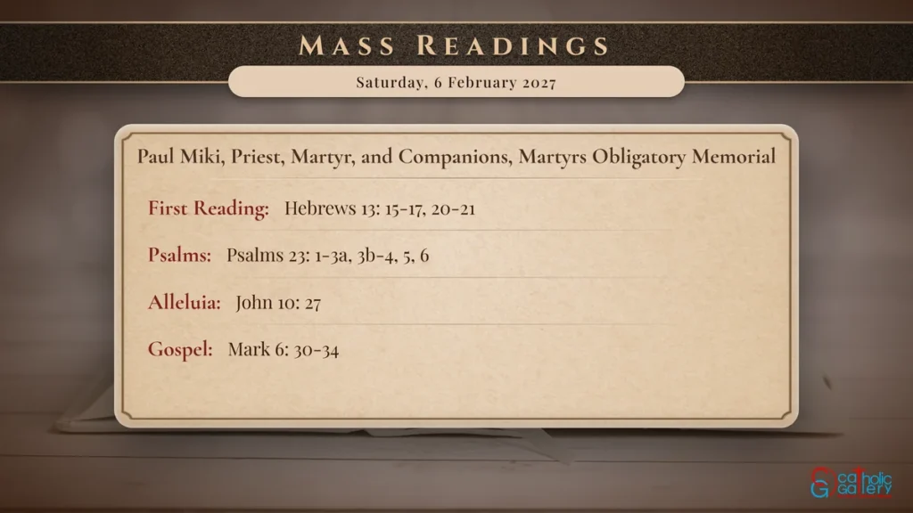 Daily Mass Readings Scripture Card – Saturday, 6 February 2027