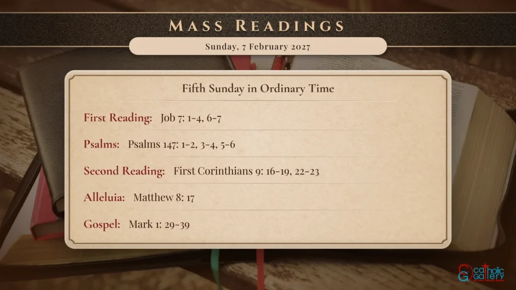 Daily Mass Readings Scripture Card – Sunday, 7 February 2027