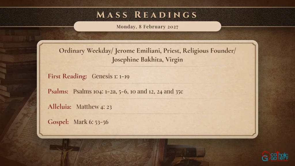 Daily Mass Readings Scripture Card – Monday, 8 February 2027