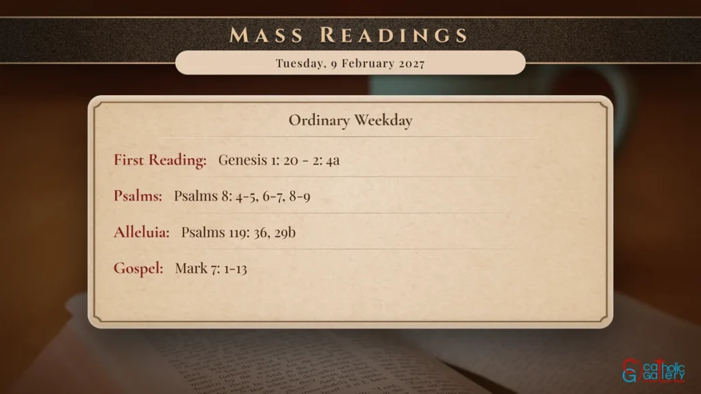 Daily Mass Readings Scripture Card – Tuesday, 9 February 2027