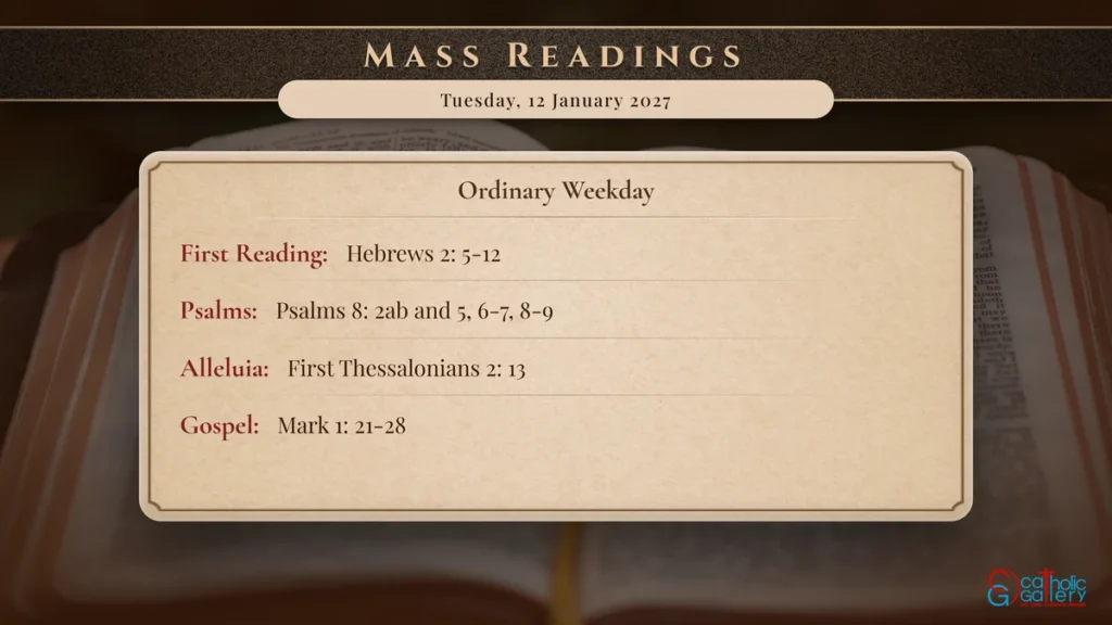 Daily Mass Readings Scripture Card – Tuesday, 12 January 2027