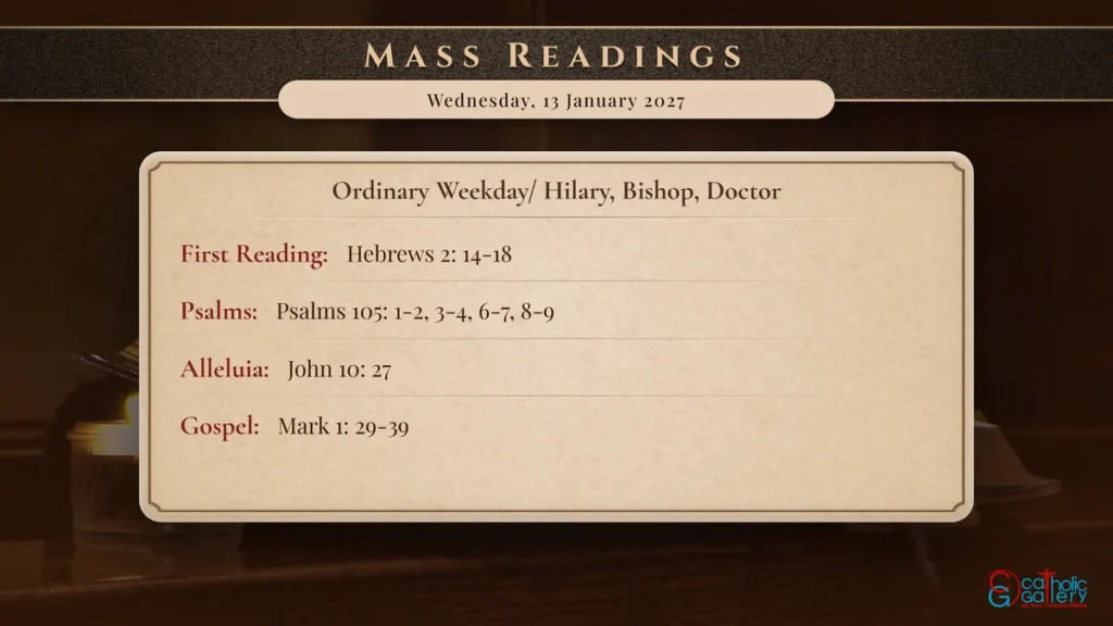 Daily Mass Readings Scripture Card – Wednesday, 13 January 2027