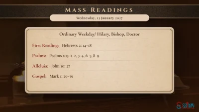 Daily Mass Readings – Wednesday, 13 January 2027